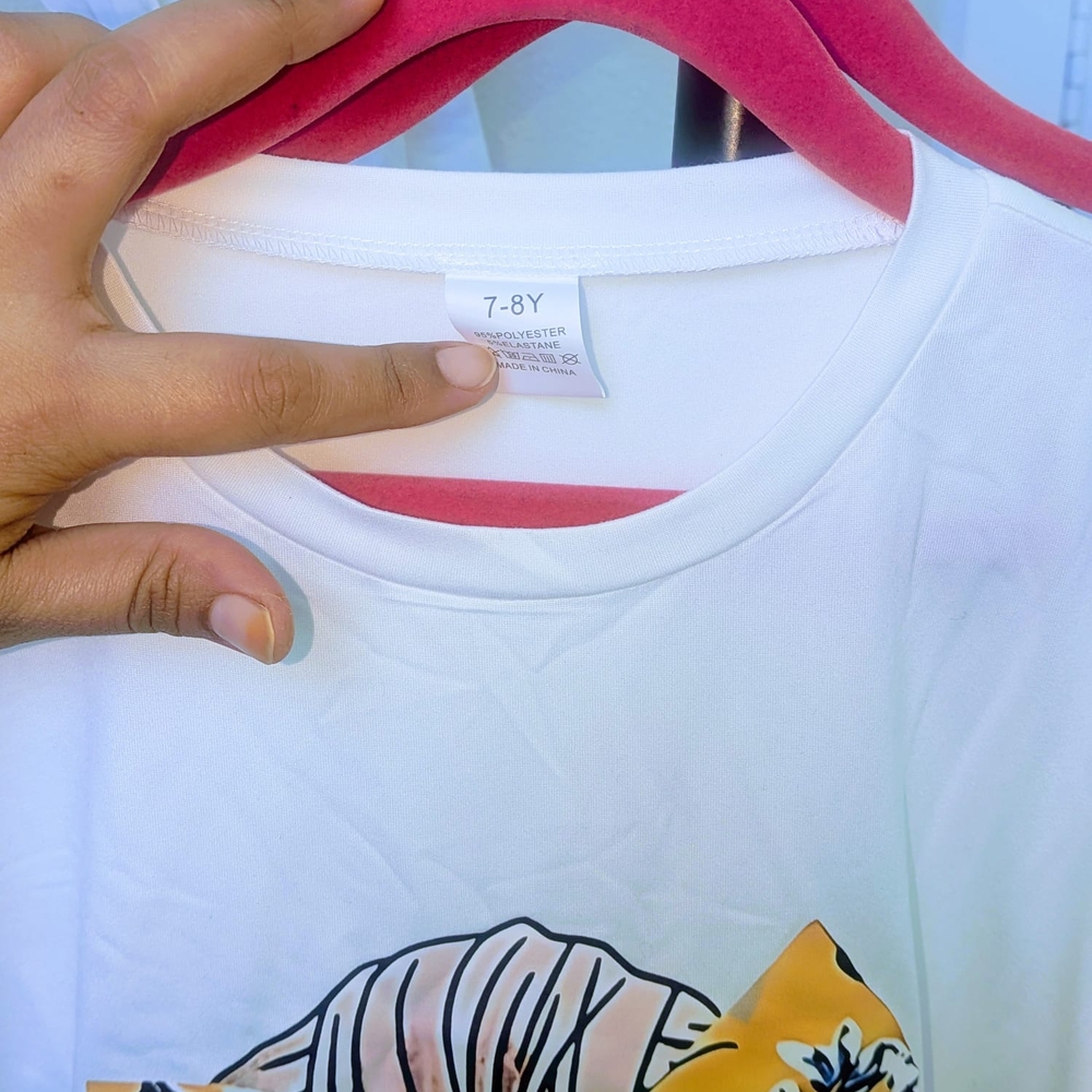 Set of 2 Girls White Graphic Tees with 3D Bow Detail - Size 7/8 - Picture 8 of 11